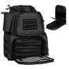 AUMTISC Tactical Pistol Range Bag Backpack for Handguns and Ammo, Gun Range backpack with 3 Pistol Case for Hunting Shooting, Black view 1