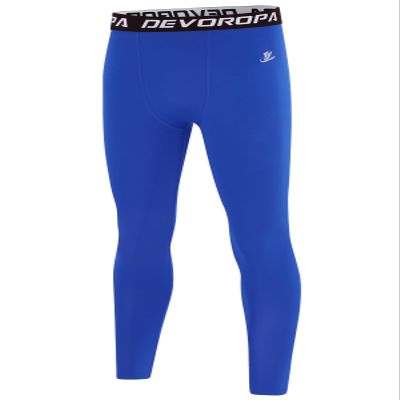 DEVOROPA Boys Leggings Quick Dry Youth Compression Pants Sports Tights Basketball Base Layer Royal Blue S