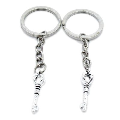 50 Pieces Metal Antique Silver Color Keychains Keyrings C7RM5 Crown Key Chain Ring