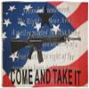 American Wholesale Superstore 3x5 Come & Take It with Gun USA Flag Water Mark Red White Blue 100D 3'x5' Premium Quality Heavy Duty Printed Polyester Flag view 1