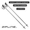 Zipline Blurr 16.0 Graphite Composite Downhill Ski Poles - Lightweight, Freeride All-Mountain, Vibration Dampening (Gray Carbon, 48" in./122 cm) view 3