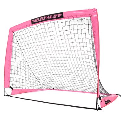 Franklin Sports Blackhawk Soccer Goal - Pop Up Backyard Soccer Nets - Foldable Indoor + Outdoor Soccer Goals - Portable Adult + Kids Soccer Goal - 4' x 3' Mini Soccer Net - Pink
