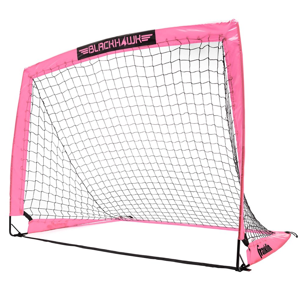 Franklin Sports Blackhawk Soccer Goal - Pop Up Backyard Soccer Nets - Foldable Indoor + Outdoor Soccer Goals - Portable Adult + Kids Soccer Goal - 4' x 3' Mini Soccer Net - Pink