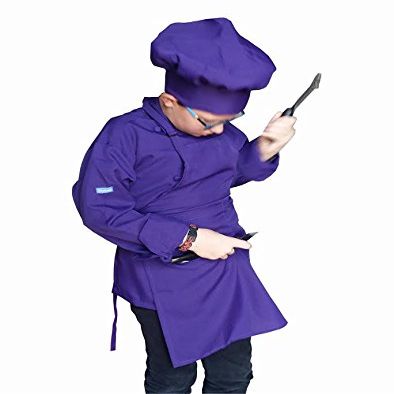 CHEFSKIN Baby Toddler Chef Hat Fully Adjustable Real Fabric Soft and Comfortable (Purple)