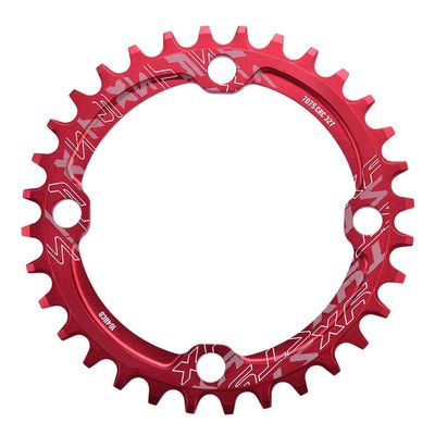 Bike Chainring, 32/34/36/38T Single Bike Chainring, 104 BCD Round Shape Single Chain Ring for Most Road Bike Mountain Bike(Red 36T)
