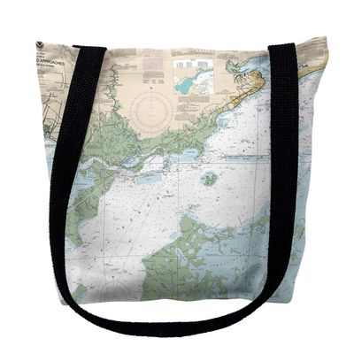 Betsy Drake TY11371M 16 x 16 in. Lake Borgne & Approaches Louisiana Nautical Map Tote Bag - Medium