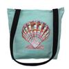 Betsy Drake TY112CM 16 x 16 in. Scallop Shell on Aqua Tote Bag - Medium view 1