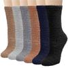 6 Pairs Womens Fuzzy Socks Winter Warm Soft Cozy Fluffy Microfiber House Sleeping Slipper Socks Christmas Gifts,Multicolor 05