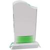 SHOP AWARDS AND GIFTS Customizable 8-1/2 Inch X 5-1/2 Inch Optical Wave Crystal with Green Accent with Personalization view 1
