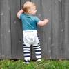 Pavilion Gift Company Dog-Blue 12-24 Month Soft & Stretchy Baby Striped Leggings, 12-24 Months view 2