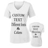 Customized Ladies V Neck Tee, Polyester Workout Design Your Own Sports Shirt White view 3