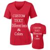 Customized Ladies V Neck Tee, Polyester Workout Design Your Own Sports Shirt True Red view 3