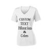 Customized Ladies V Neck Tee, Polyester Workout Design Your Own Sports Shirt White view 1