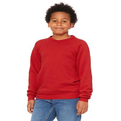 BELLA + CANVAS Youth Sponge Fleece Sweatshirt M Red