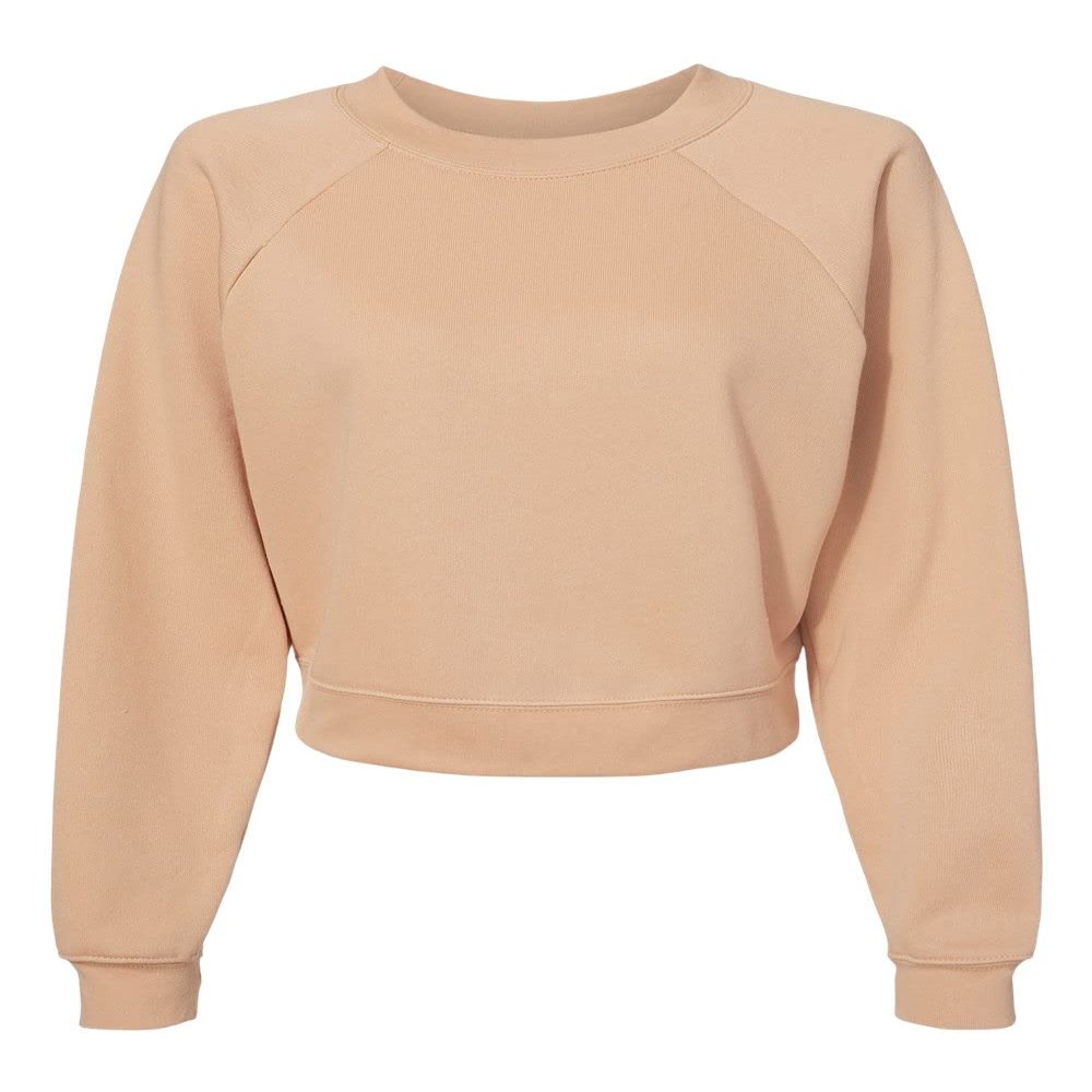 BELLA + CANVAS Fast Fashion Women's Raglan Pullover Fleece L Heather Sand Dune