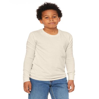 Bella + Canvas Youth Jersey Long-Sleeve T-Shirt S NATURAL