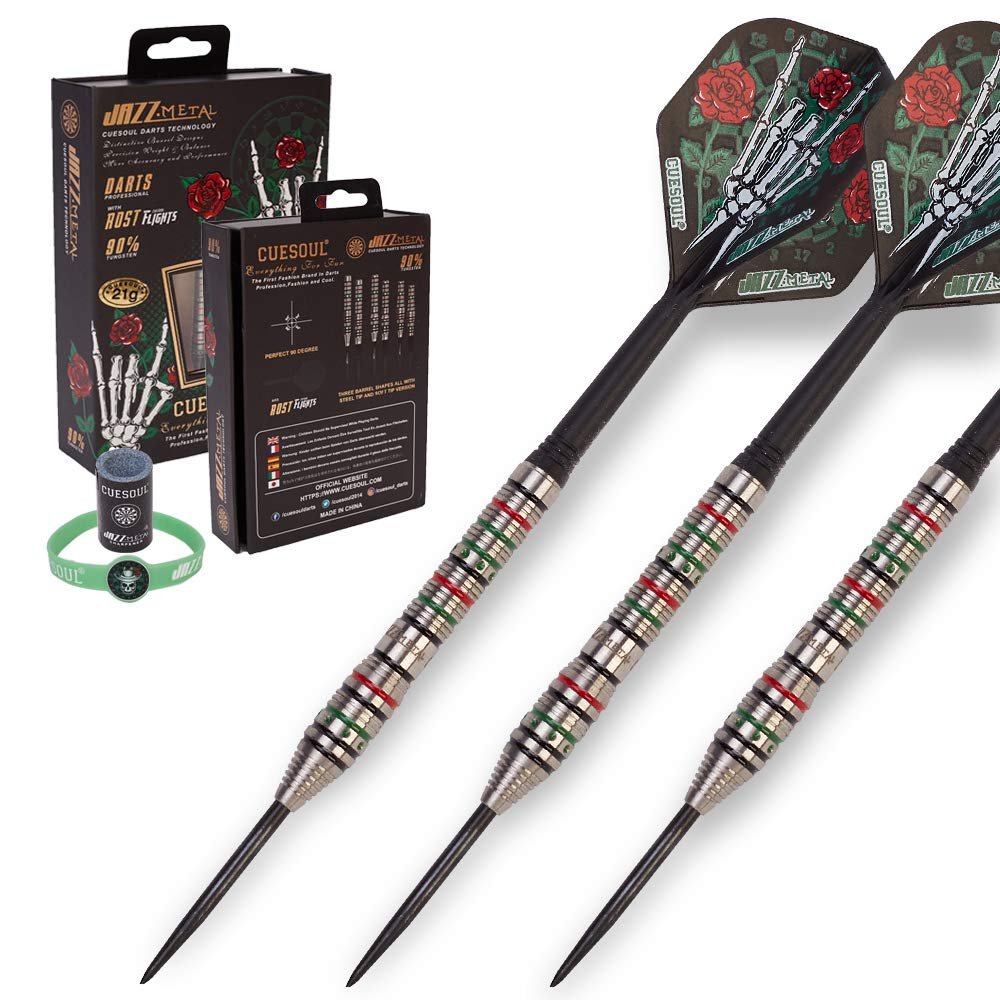 CUESOUL Jazz-Metal 25g Steel Tip 90% Tungsten Dart Set with Wristband