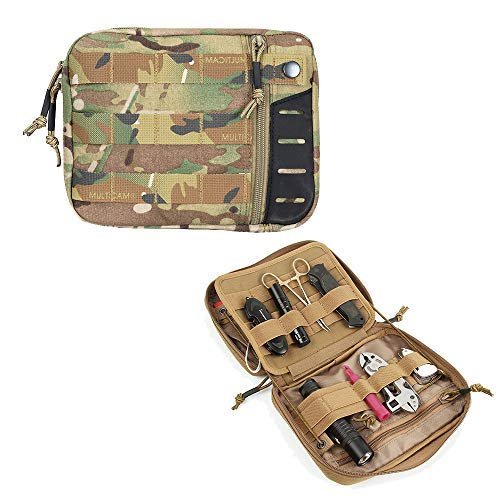 EXCELLENT ELITE SPANKER Molle Admin Pouch Tactical EDC Tool Pouch Military Nylon Holder Modular Utility Organizer Bag(Multicam)