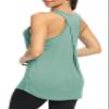 Bestisun Womens Workout Tops Racerback Yoga Tanks Long Sports Shirts Athletic Wear Gym Exercise Clothes Gray Green S view 2