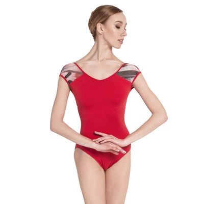 Baiwu 119141013 Floral Mesh Leotards for Ballet Dance Leotards (Red, M)