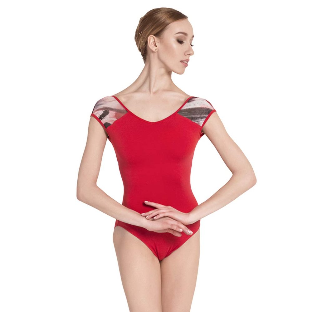 Baiwu 119141013 Floral Mesh Leotards for Ballet Dance Leotards (Red, M)