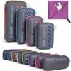 BAGAIL Camping Towel with EVA Case, Compact & Ultra Soft Microfiber Travel Towel - Super Absorbent & Lightweight Quick Dry Towels for Sports, Beach, Gym, Backpacking, Hiking and Yoga - Purple, M view 1