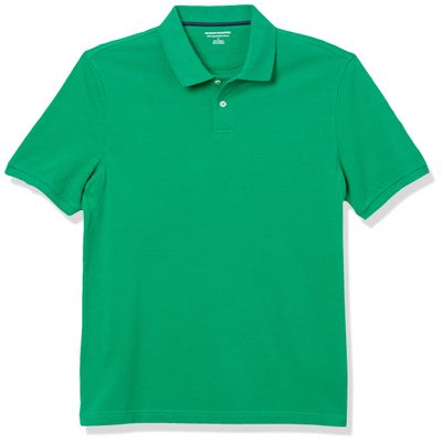 Amazon Essentials Men's Green Polo Shirts Short Sleeve, Slim-Fit Cotton Pique, X-Small