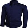 Black n Bianco Boys' Signature Sateen Long Sleeve Dress Shirt (14, Navy) view 2