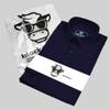 Black n Bianco Boys' Signature Sateen Long Sleeve Dress Shirt (14, Navy) view 4