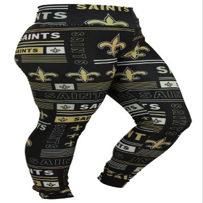 Zubaz NFL Women's Team Color Column Leggings, Lightweight Comfy Legging, New Orleans Saints, X-Small