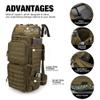 Mardingtop 75L Molle Hiking Internal Frame Backpacks with Rain Cover for Camping,Backpacking,Travelling(Khaki) view 3