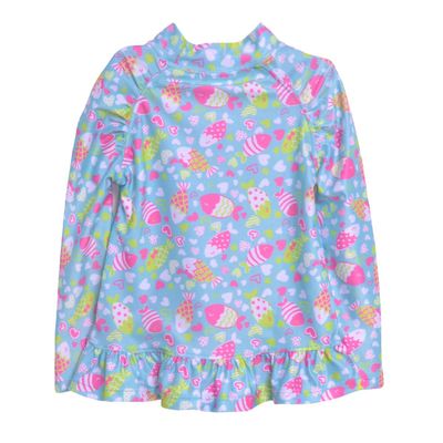 Flap Happy Girls' Rash Guard, Kissy Fishy, 7