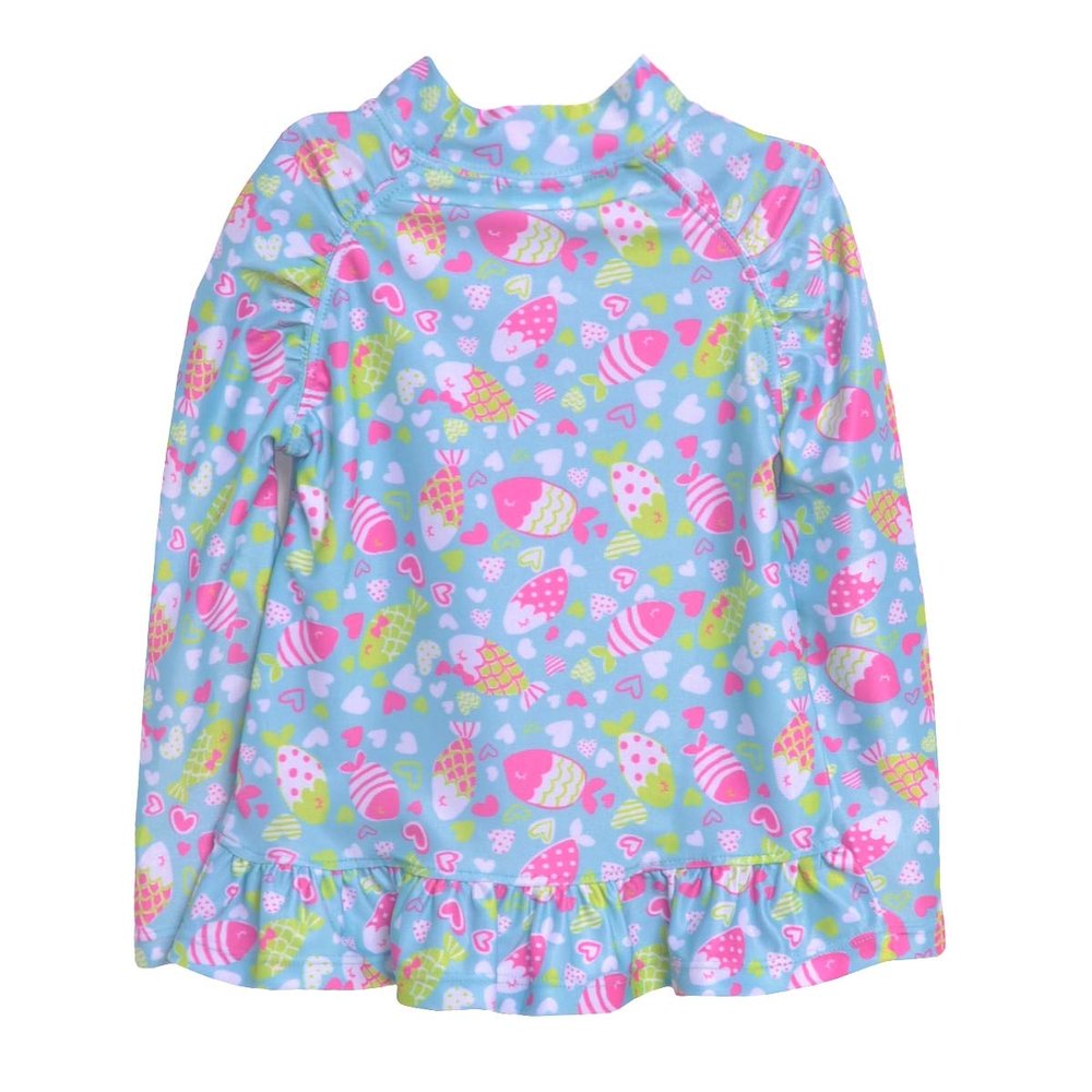 Flap Happy Girls' Rash Guard, Kissy Fishy, 7