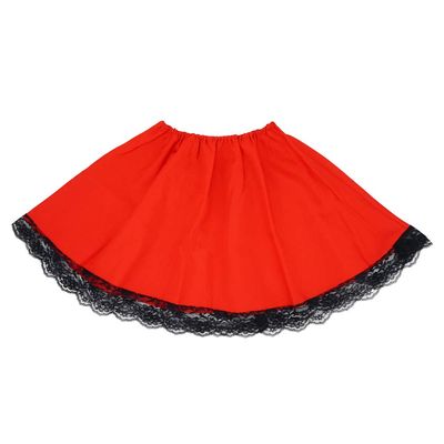 SeasonsTrading Red Costume Skirt Black Lace - Red Riding Hood Gothic Vampire Adult Teen Dress