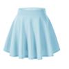 Afibi Casual Mini Stretch Waist Flared Plain Pleated Skater Skirt (X-Large, Sky Blue) view 1