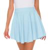 Afibi Casual Mini Stretch Waist Flared Plain Pleated Skater Skirt (X-Large, Sky Blue) view 3