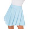 Afibi Casual Mini Stretch Waist Flared Plain Pleated Skater Skirt (X-Large, Sky Blue) view 4