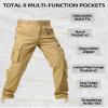 AKARMY Men's Fleece Lined Hiking Pants Outdoor Cargo Pants Casual Work Ski Pants with 8 Pockets Khaki 36 view 2