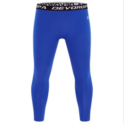 DEVOROPA Boys Leggings Quick Dry Youth Compression Pants Sports Tights Basketball Base Layer Royal Blue M