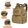 AUMTISC Tactical Handgun Range Bag Backpack - Pistol Gun Range bagfor Handguns Ammo with 3-Pistol Case, Khaki view 3
