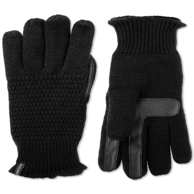 Isotoner Signature Women's Textured Touchscreen Gloves (Black)