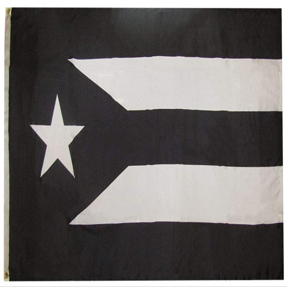 American Wholesale Superstore 3x5 Black and White Puerto Rico 100D Woven Poly Nylon Flag 5x3 Banner Grommets Heavy Duty (RUF)