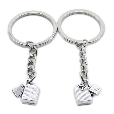5 Pieces Metal Antique Silver Color Keychains Keyrings TM4V7 Tea Bag Teabag Key Chain Ring