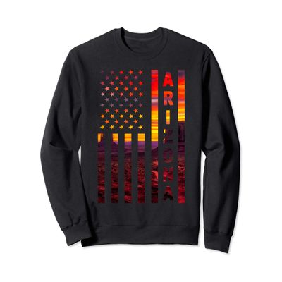 Arizona Sunset American Flag Flagstaff Tucson State Sweatshirt
