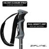 Zipline Blurr 16.0 Graphite Composite Downhill Ski Poles - Lightweight, Freeride All-Mountain, Vibration Dampening (Gray Carbon, 46" in./117 cm) view 2