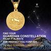 18K Gold Plated Constellation Zodiac Sign Coin Pendant Necklace for Men Women, Unisex Customize Engrave Name Jewlery Gift view 3