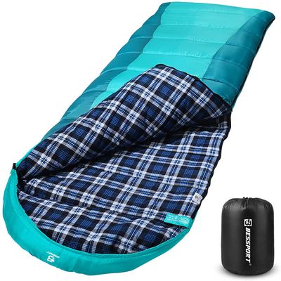 Bessport Sleeping Bag Winter | Flannel Lined 18 - 32 Extreme 3-4 Season Warm & Cool Weather Adult Sleeping Bags Large | Lightweight, Waterproof for Camping, Backpacking, Hiking