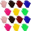 Kids Warm Magic Gloves,14 Pairs Boys Girls Winter Stretchy Knit Gloves (Mixed 7 Color, 12-16 Years) view 1
