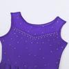 Agoky Big Girls' Kids Sparkly Ice Figure Skating Roller Skating Dress Gymnastic Tutu Skirted Leotard Costume Violet Sparkly 13-14 view 3