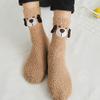6 Pairs Womens Fuzzy Socks Winter Warm Soft Cozy Fluffy Microfiber House Sleeping Slipper Socks Christmas Gifts,B- Cat Bear Socks view 2